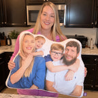 Custom Shaped Family Photo Body Pillow, Personalized Huggable Keepsake in Small to XL Sizes