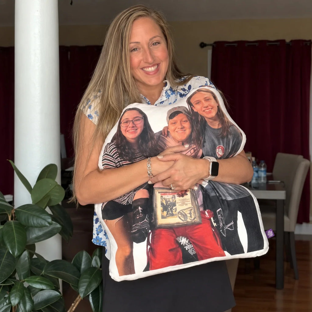 Custom Shaped Family Photo Body Pillow, Personalized Huggable Keepsake in Small to XL Sizes