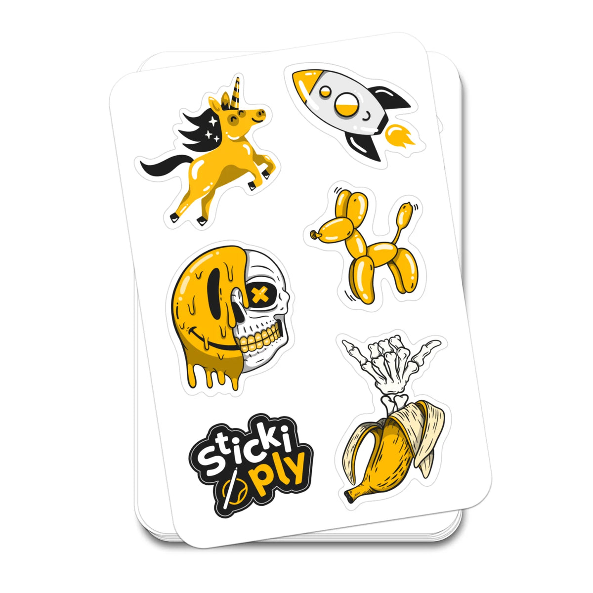 Custom Sticker Sheets with Your Background Artwork and Up to 17 Kiss-Cut Stickers per 19 x 12.5 cm Sheet