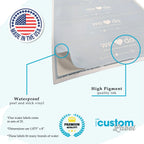 Custom Water Bottle Labels with Waterproof Vinyl, Uploadable Artwork, and Glossy or Matte Finish