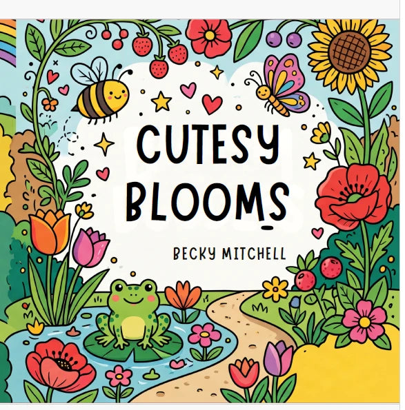 Cute Coloring Book with Bold Floral, Animal and Butterfly Designs, 40 Single-Sided Pages for Relaxing Creative Coloring
