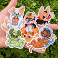 Cute Puppy Halloween Stickers, ALL FIVE!