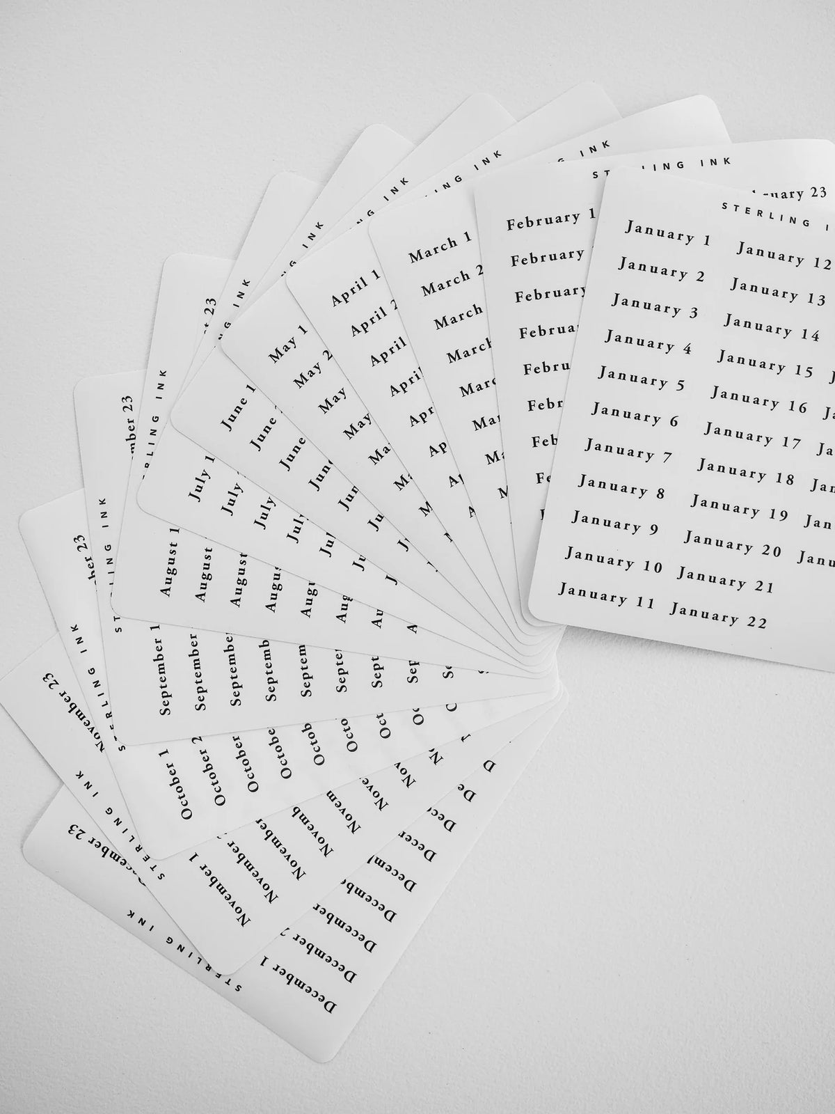 Daily Date Stickers for January Through December, 366-Day Planner Set in Translucent Washi or Matte Finish