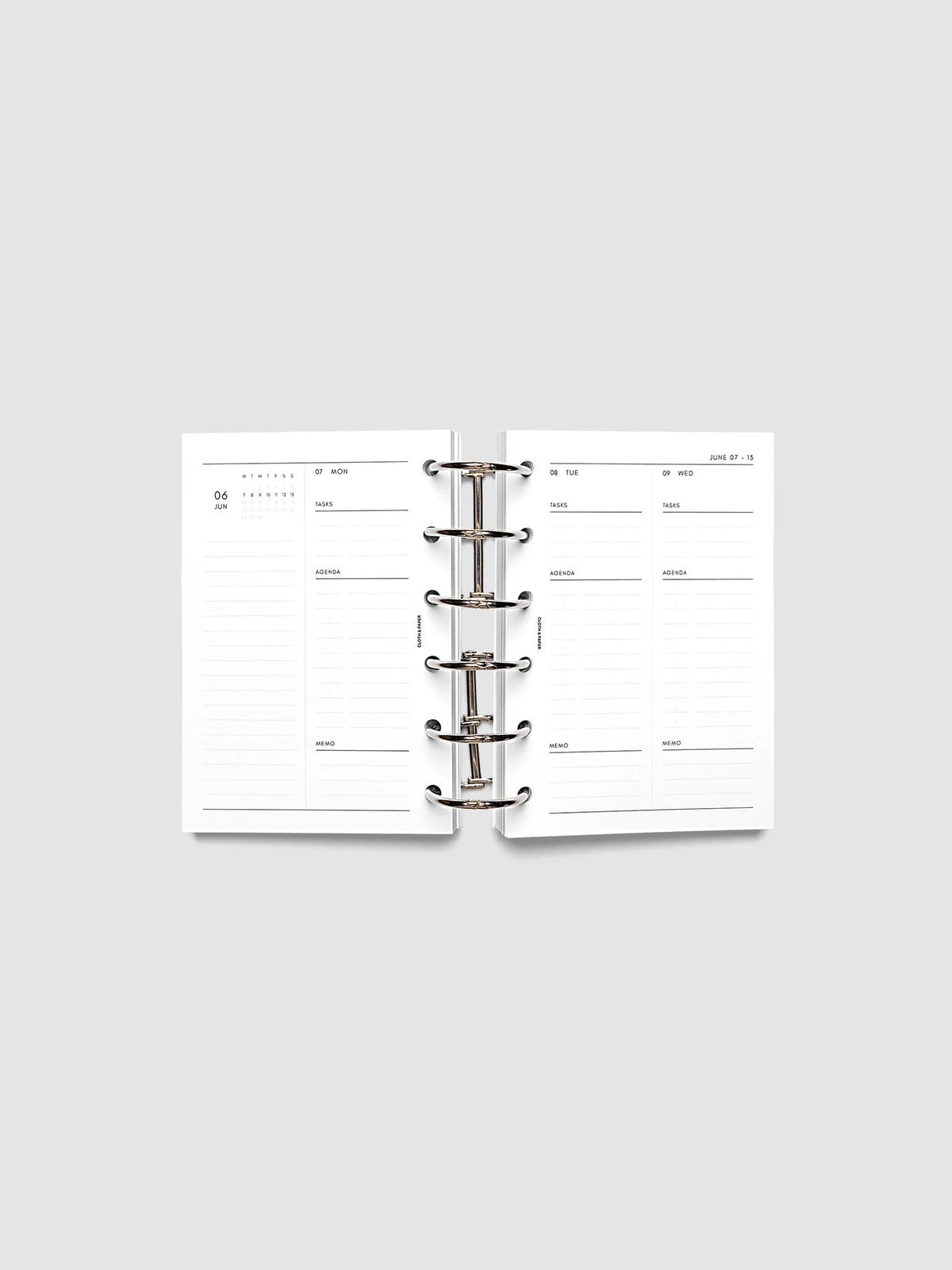 Daily Planner Inserts for 2027, Monday Start in a Compact Two-Days-per-Page Vertical Layout Across 270 Pages