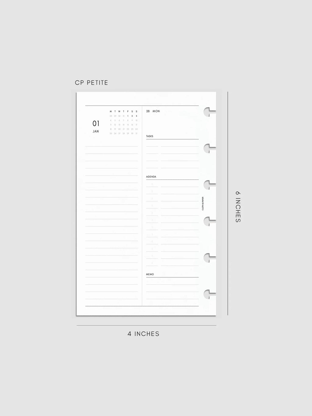 Daily Planner Inserts for 2027, Monday Start in a Compact Two-Days-per-Page Vertical Layout Across 270 Pages
