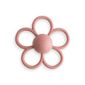 Daisy Rattle Teether with Textured Silicone and Easy-Grasp Handles for Baby Teething and Play — Dusty Rose
