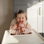 Daisy Rattle Teether with Textured Silicone and Easy-Grasp Handles for Baby Teething and Play