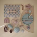 Daisy Rattle Teether with Textured Silicone and Easy-Grasp Handles for Baby Teething and Play