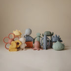 Daisy Rattle Teether with Textured Silicone and Easy-Grasp Handles for Baby Teething and Play