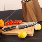 Damascus Knife Set with 10Cr15MoV Core, 66-Layer Steel, Hammered Pattern and Black G10 Handles