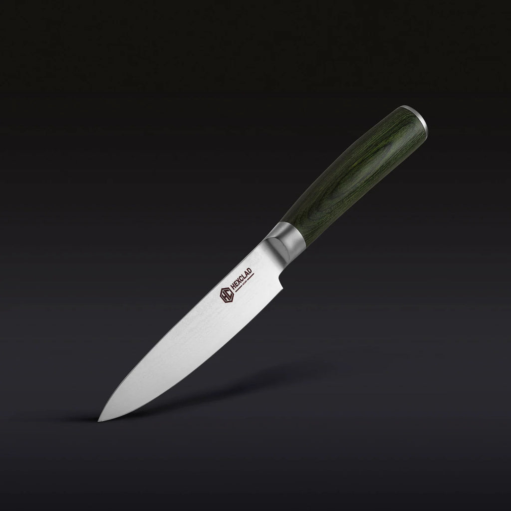 Damascus Steel Utility Knife, 5-Inch Green Kitchen Knife