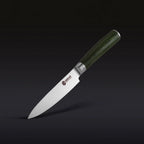Damascus Steel Utility Knife, 5-Inch Green Kitchen Knife