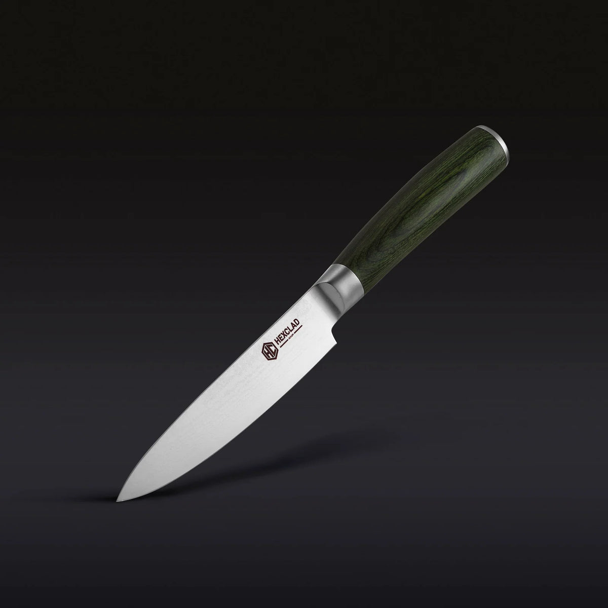 Damascus Steel Utility Knife, 5-Inch Green Kitchen Knife