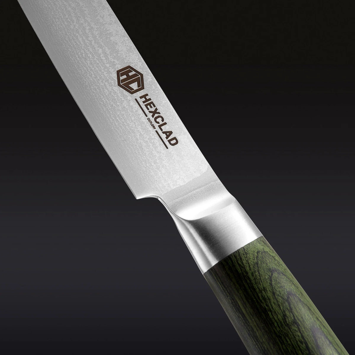 Damascus Steel Utility Knife, 5-Inch Green Kitchen Knife