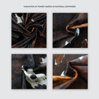 Dark Tricolor Cowhide Rug in Genuine Hair-On Leather, Featuring Deep Brown, Black and Cream Tones