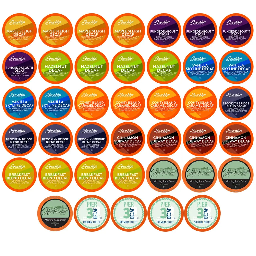 Decaf Coffee Pods Variety Pack, 40 Count Assortment of Regular,
