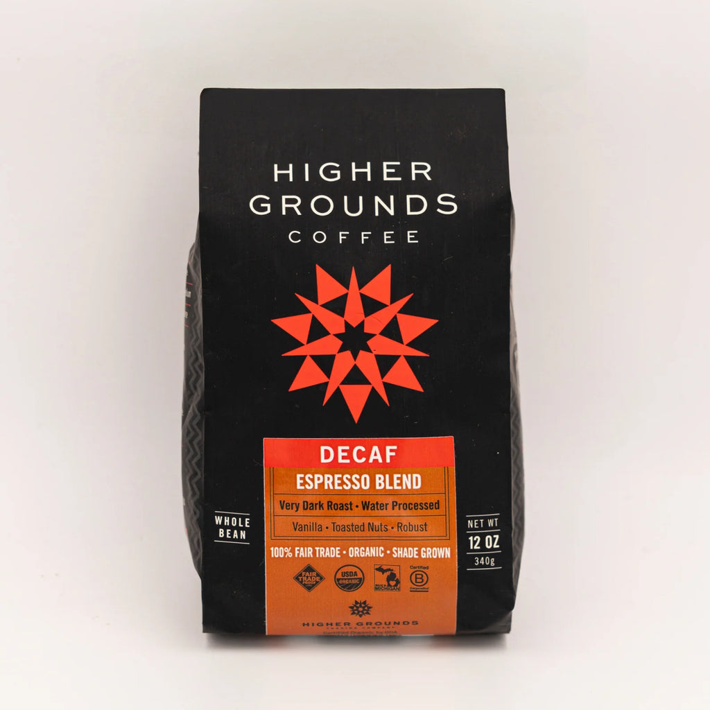 Decaf Espresso Coffee with a Smooth, Roasty Profile and Mountain Water Processing from Certified Organic Beans