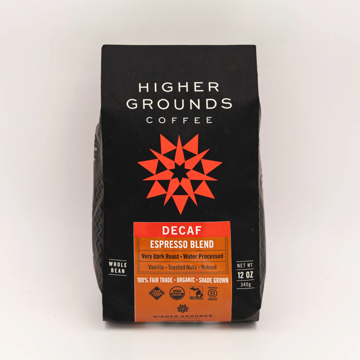 Decaf Espresso Coffee with a Smooth, Roasty Profile and Mountain Water Processing from Certified Organic Beans