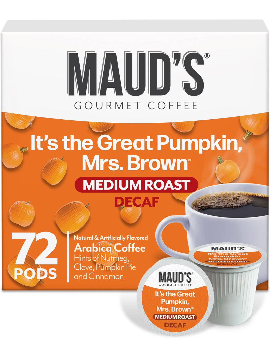 Decaf Pumpkin Spice Coffee Pods, 72ct
