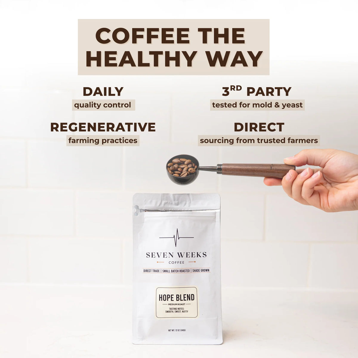 Decaf Whole Bean Coffee from Colombia with Brown Sugar, Gingerbread and Cocoa Notes in 12 oz or 5 lb Bags