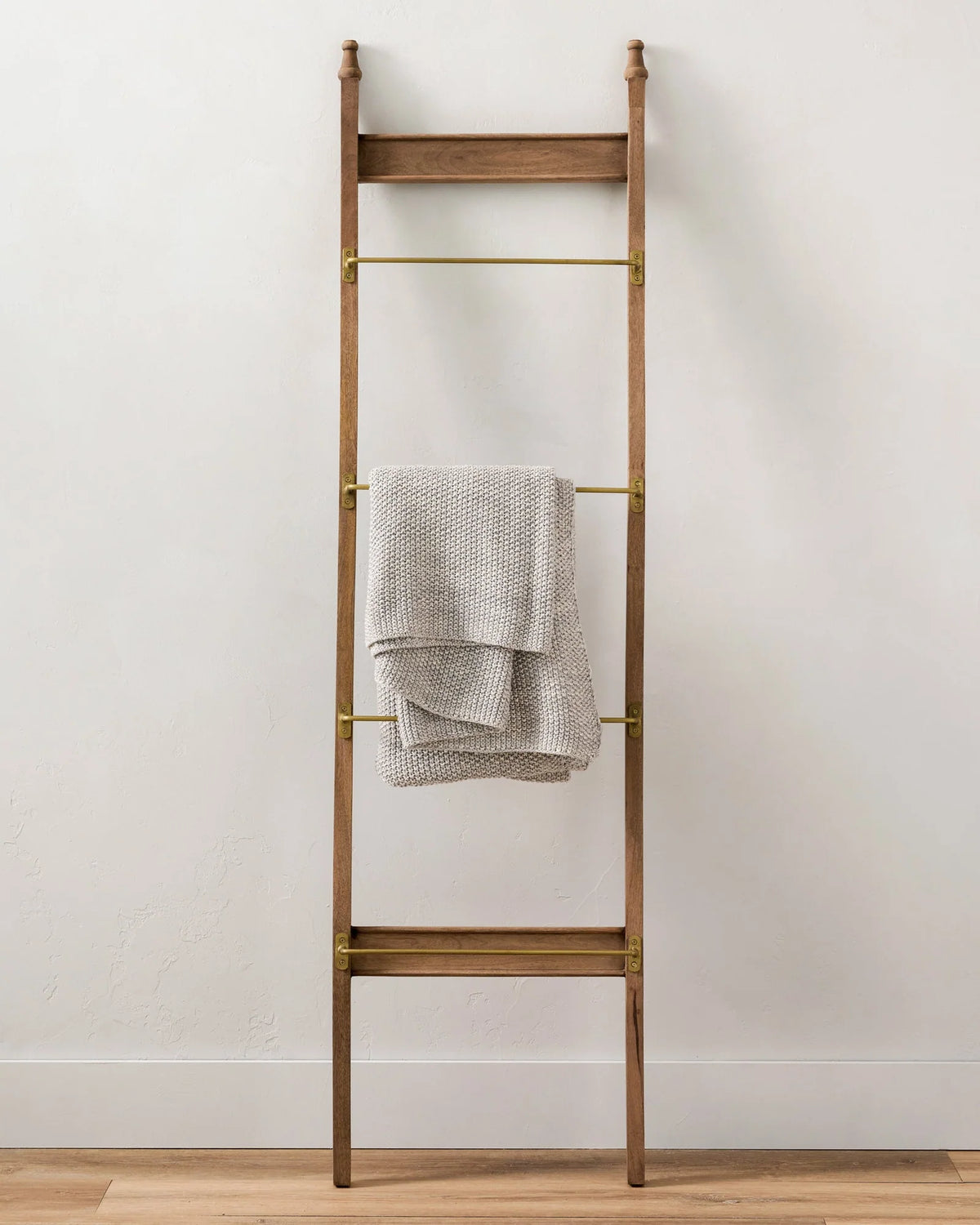 Decorative Brass and Wood Library Ladder