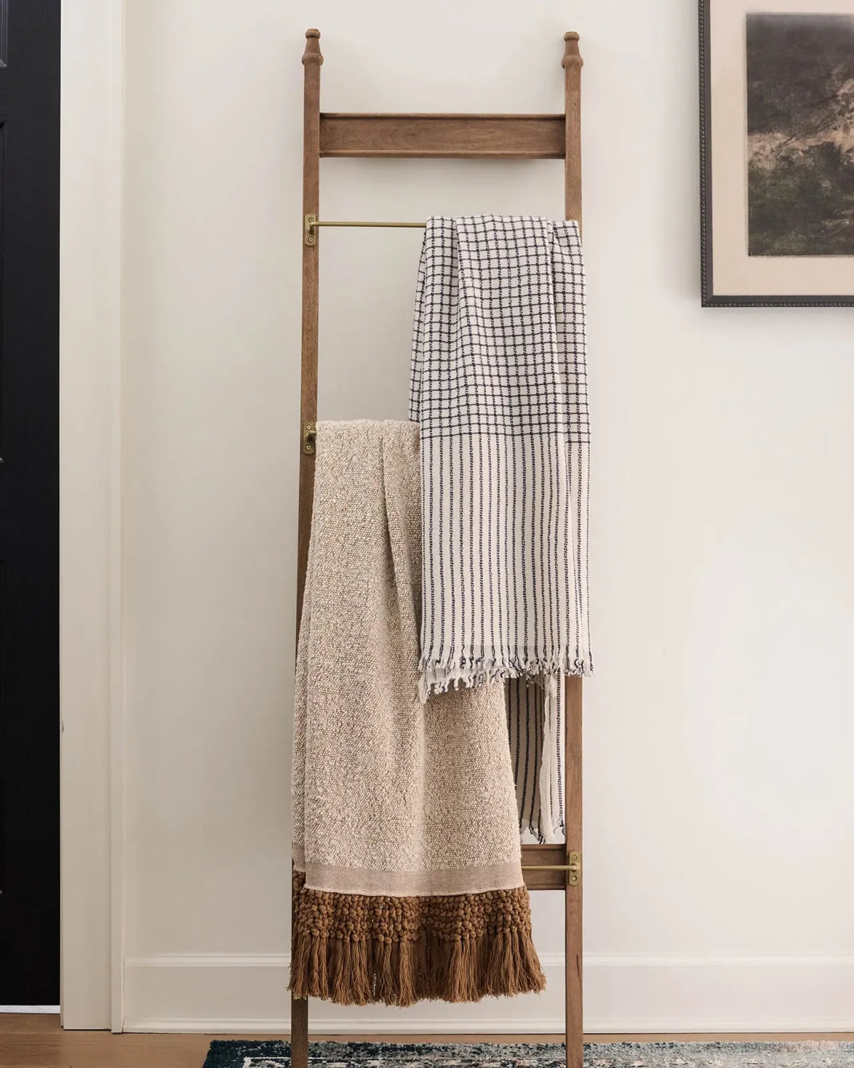 Decorative Brass and Wood Library Ladder