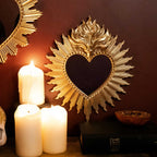 Decorative Mirror, 30 x 26 cm Sacred Heart Design, Gold