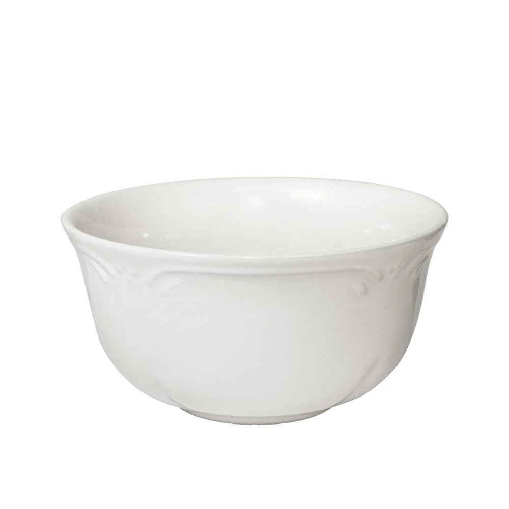 Deep Soup and Cereal Bowls Set of 4 in White Stoneware