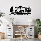Deer Grazing Metal Wall Art