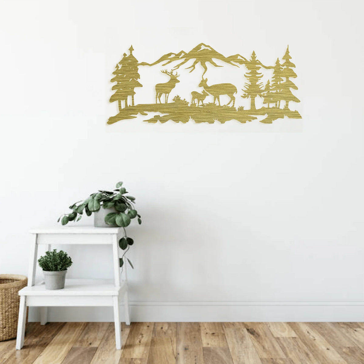 Deer Grazing Metal Wall Art