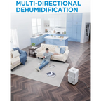 Dehumidifier for Large Spaces with 50 Pint Daily Moisture Removal, Wi-Fi Control, Lift-and-Twist Design and Pump