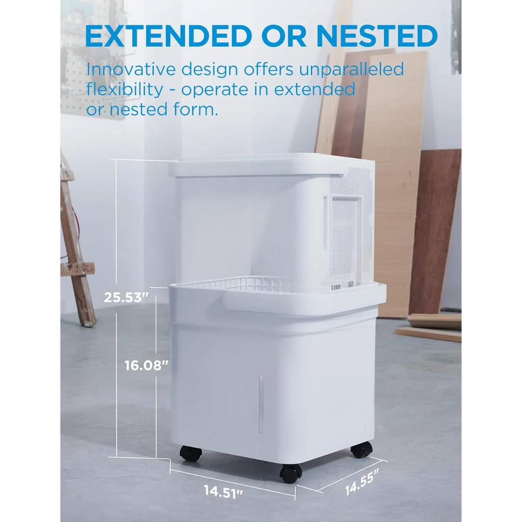 Dehumidifier for Large Spaces with 50 Pint Daily Moisture Removal, Wi-Fi Control, Lift-and-Twist Design and Pump