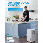Dehumidifier for Large Spaces with 50 Pint Daily Moisture Removal, Wi-Fi Control, Lift-and-Twist Design and Pump