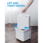 Dehumidifier for Large Spaces with 50 Pint Daily Moisture Removal, Wi-Fi Control, Lift-and-Twist Design and Pump