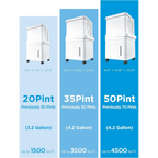 Dehumidifier for Large Spaces with 50 Pint Daily Moisture Removal, Wi-Fi Control, Lift-and-Twist Design and Pump