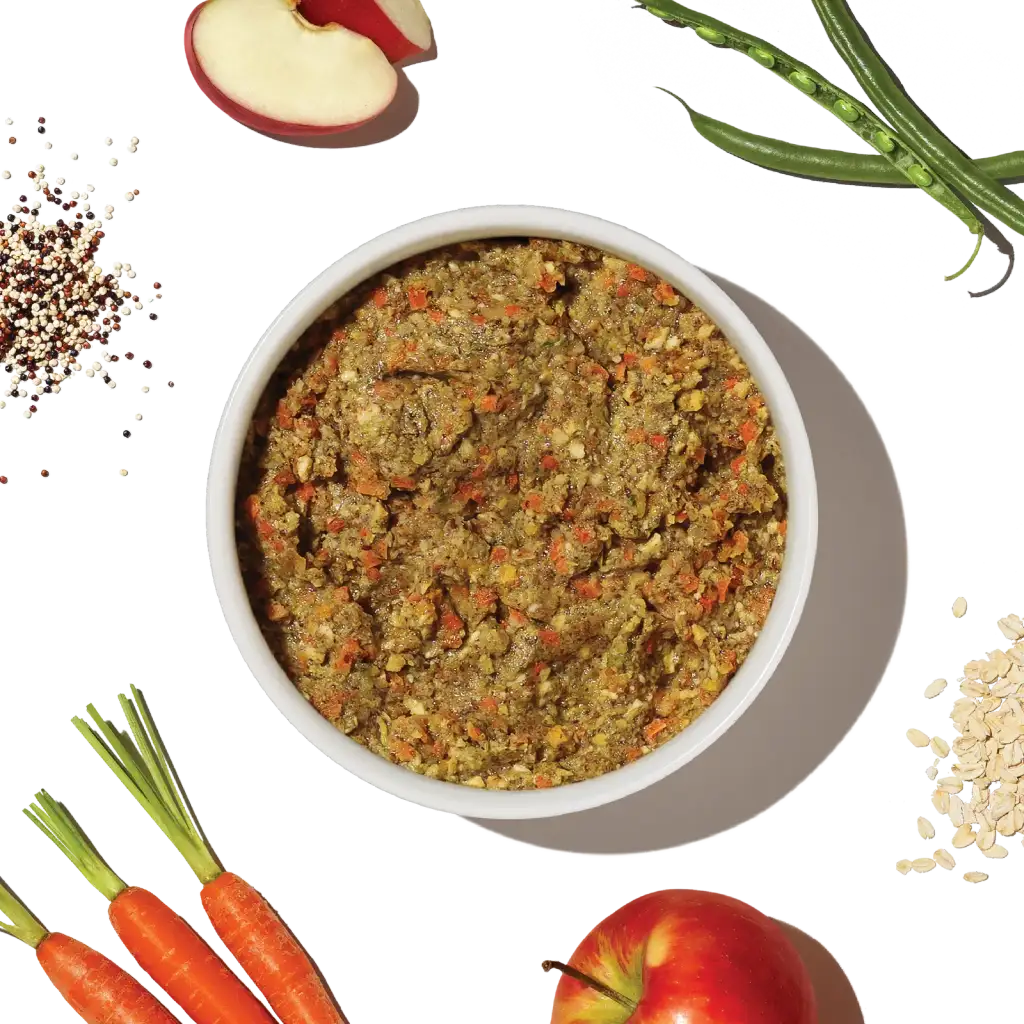 Dehydrated Dog Food Base Mix with Whole Grain, Vegetables and Fruit for Warm-Water Meal Preparation