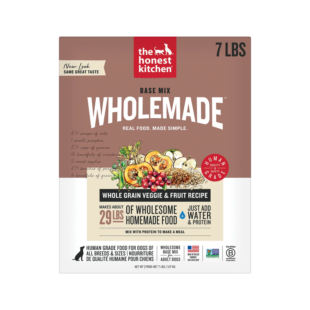 Dehydrated Dog Food Base Mix with Whole Grain, Vegetables and Fruit for Warm-Water Meal Preparation