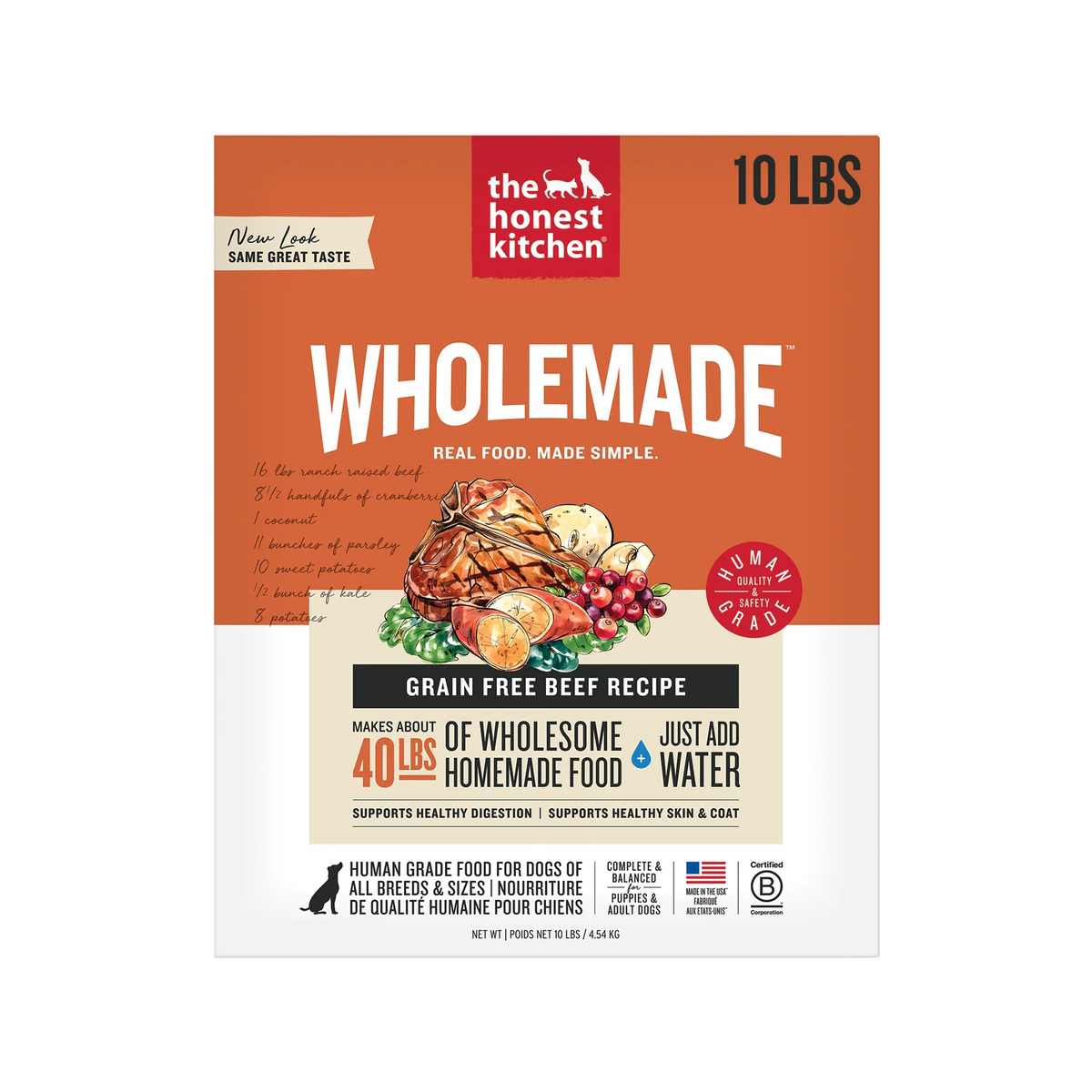 Dehydrated Grain Free Beef Dog Food for Complete Meals, Toppers, or Enrichment Serving in Four Sizes — 10 lb