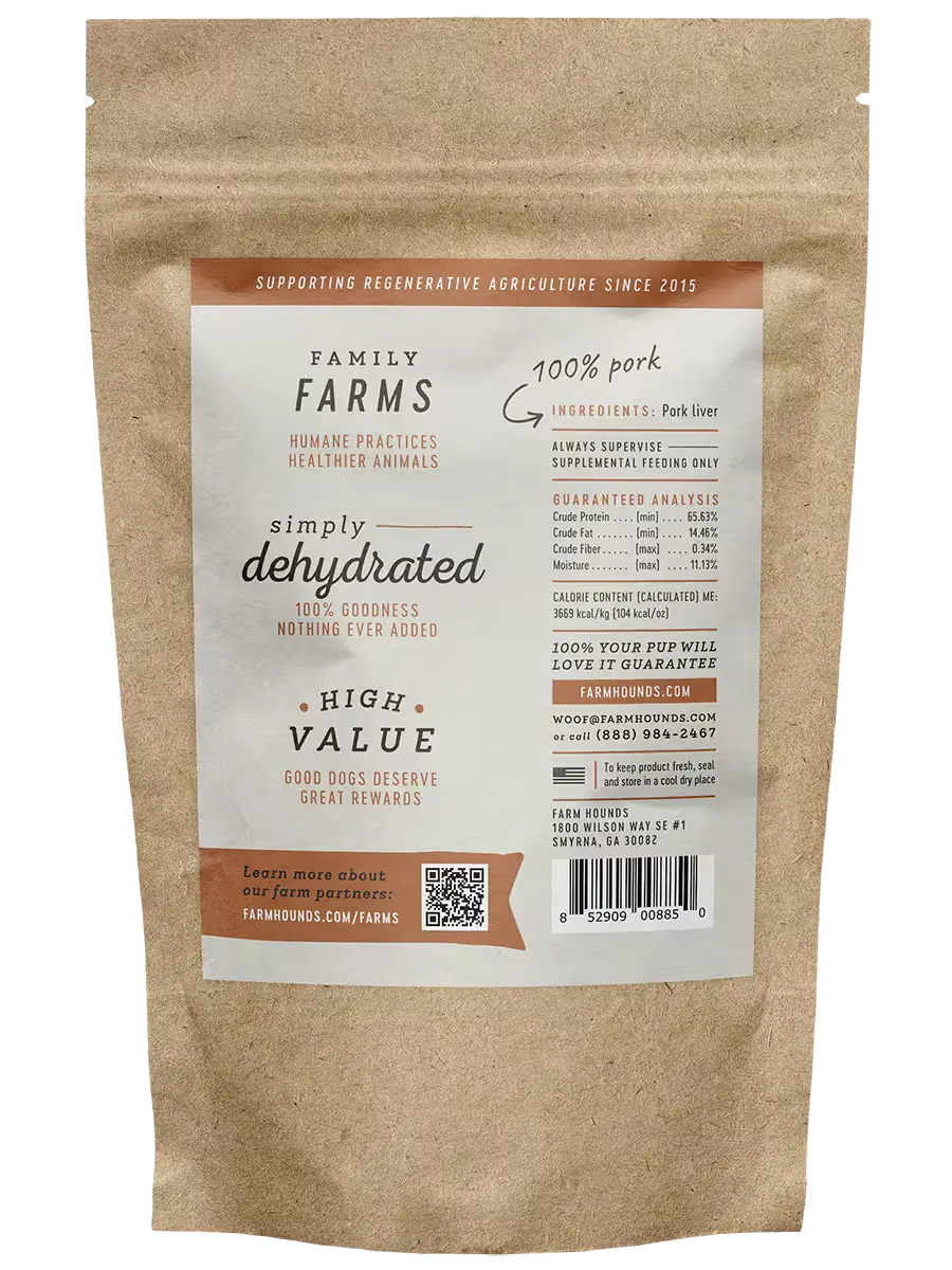 Dehydrated Pork Liver Dog Treats in Standard or Little Pieces 4