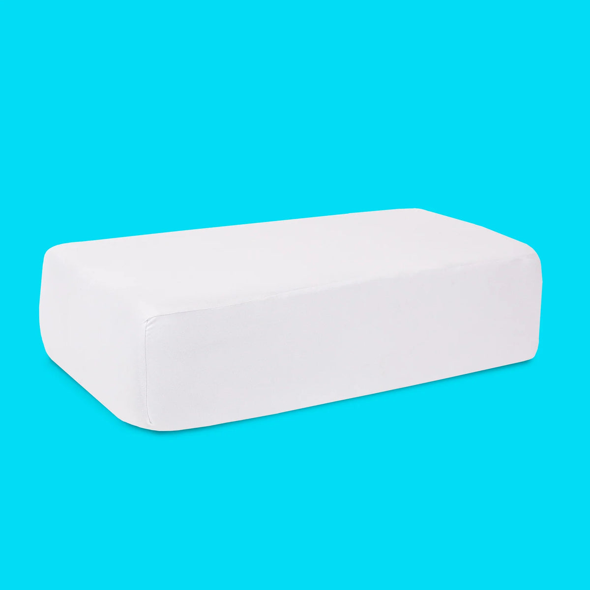 Deluxe Pillowcase Cover in White, Soft Stretch Polyester Rayon Fit for 12 x 28 x 5 Inch Cube Pillows
