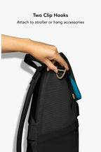 Diaper Backpack and Changing Wallet Bundle in Mid(dle of the)night Black with 10 Pockets and Packing Pouches