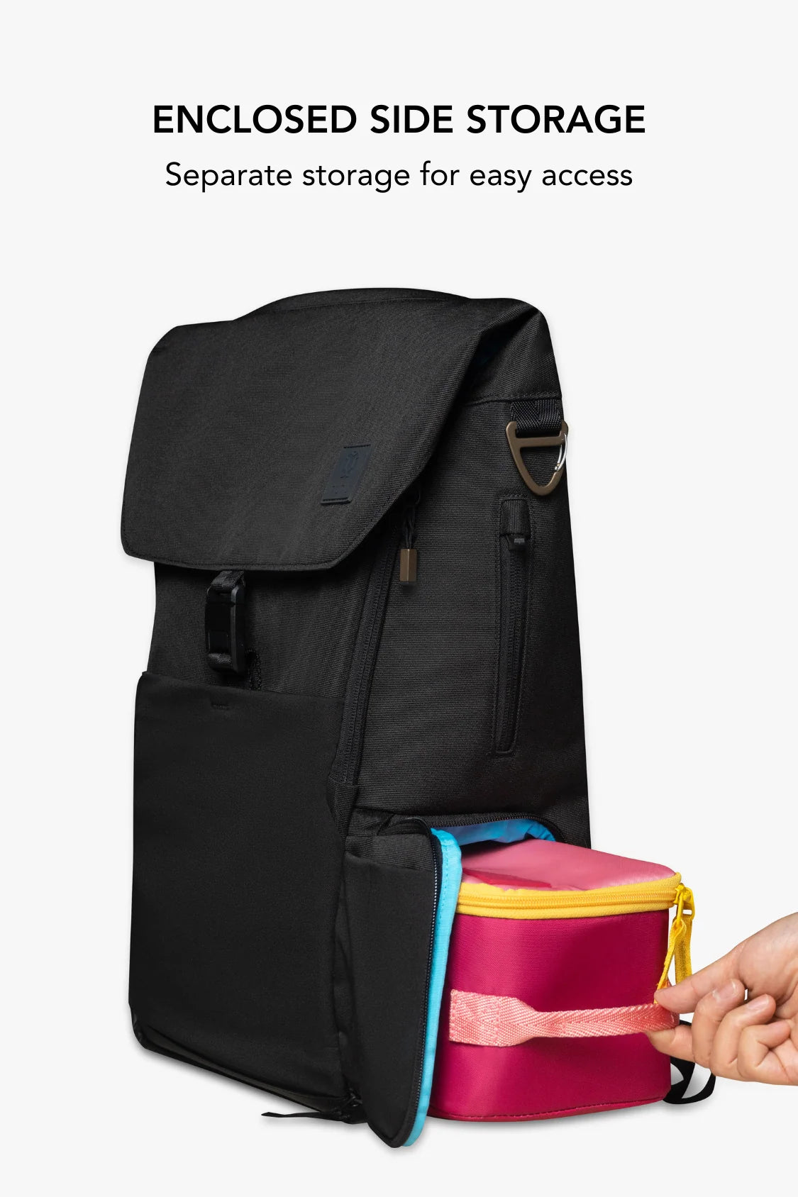 Diaper Backpack and Changing Wallet Bundle in Mid(dle of the)night Black with 10 Pockets and Packing Pouches