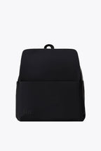 Diaper Backpack in Black Nylon for Everyday Carry with a Magnetic Wipes Pocket and Removable Stroller Straps