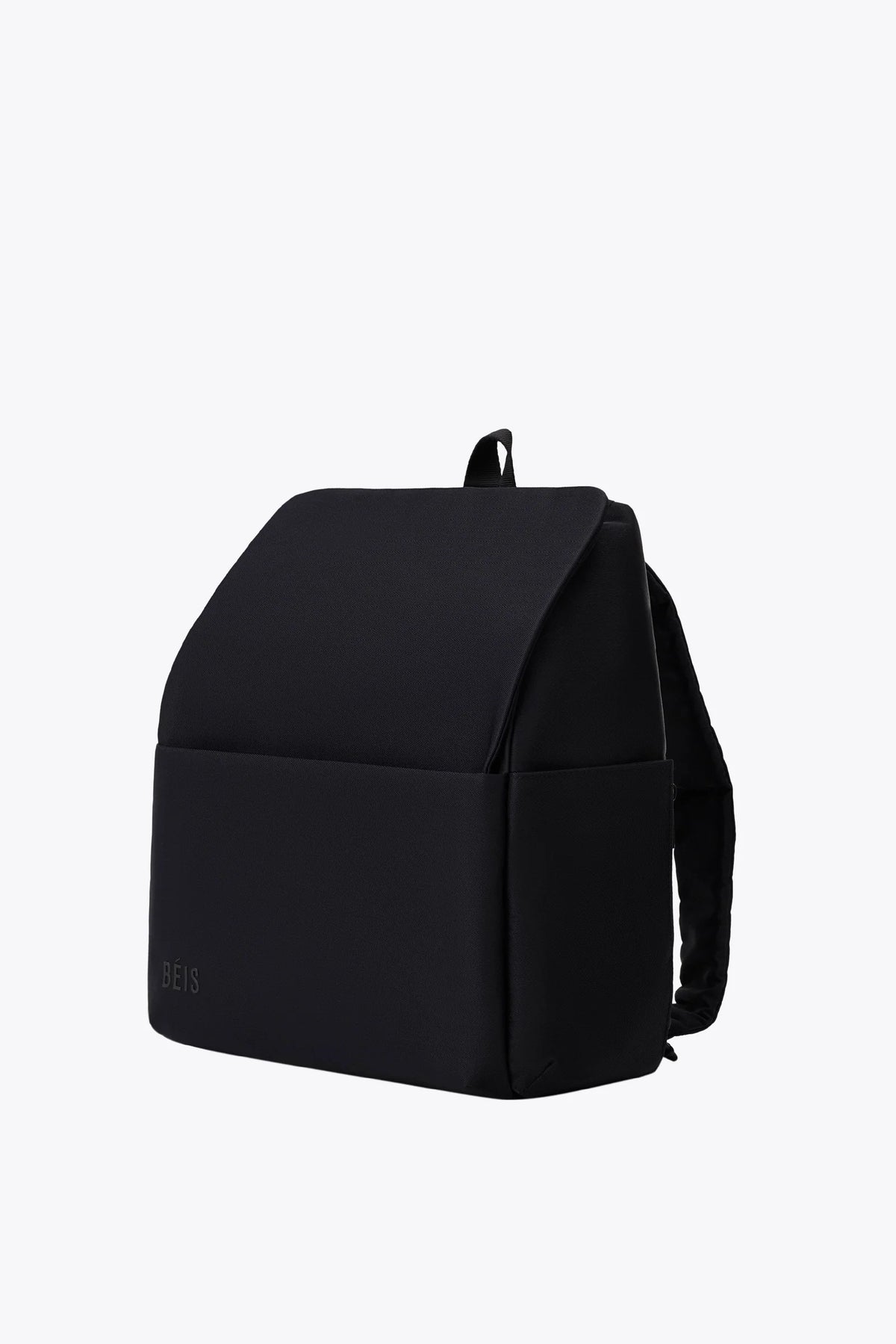 Diaper Backpack in Black Nylon for Everyday Carry with a Magnetic Wipes Pocket and Removable Stroller Straps