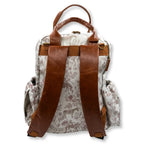 Diaper Bag Backpack in Pink and White Western Print