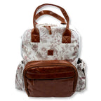 Diaper Bag Backpack in Pink and White Western Print