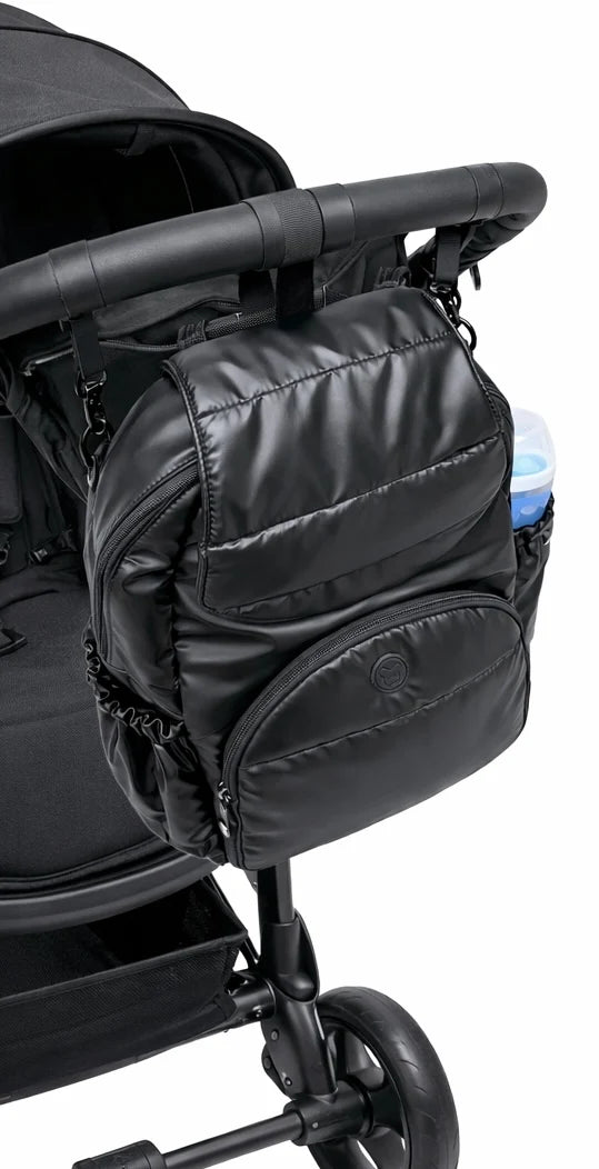 Diaper Bag Backpack with a Full-Unzip Fold-Over Front and Insulated Bottle Holders for Daily Outings