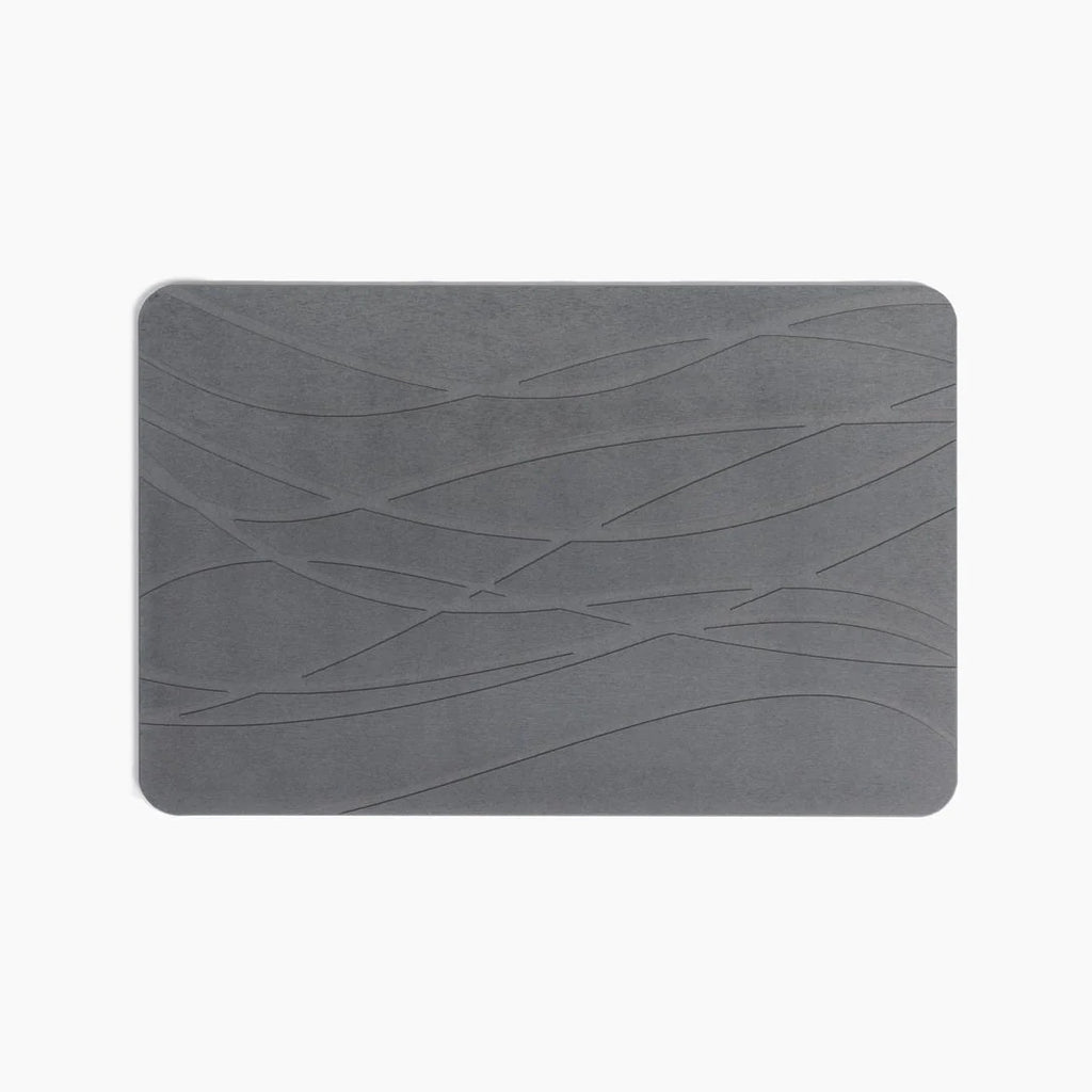 Diatomaceous Earth Stone Bath Mat in Graphite Grey for Quick Drying After Showers and Everyday Baths