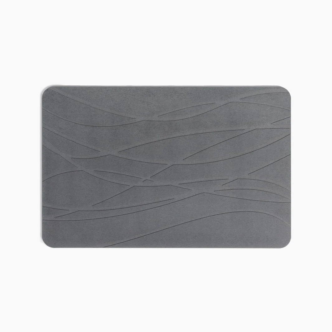 Diatomaceous Earth Stone Bath Mat in Graphite Grey for Quick Drying After Showers and Everyday Baths