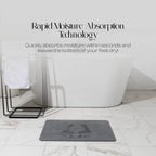 Diatomaceous Earth Stone Bath Mat in Graphite Grey for Quick Drying After Showers and Everyday Baths